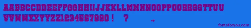 SoccerLeagueCollege Font – Purple Fonts on Blue Background