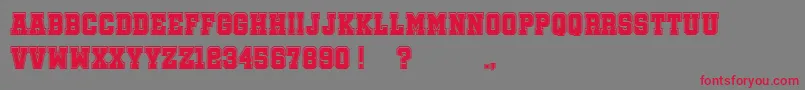 SoccerLeagueCollege Font – Red Fonts on Gray Background