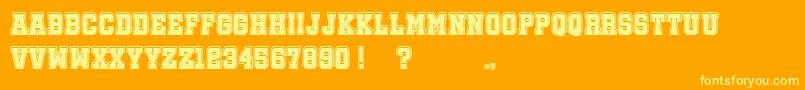 SoccerLeagueCollege Font – Yellow Fonts on Orange Background