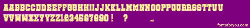 SoccerLeagueCollege Font – Yellow Fonts on Purple Background