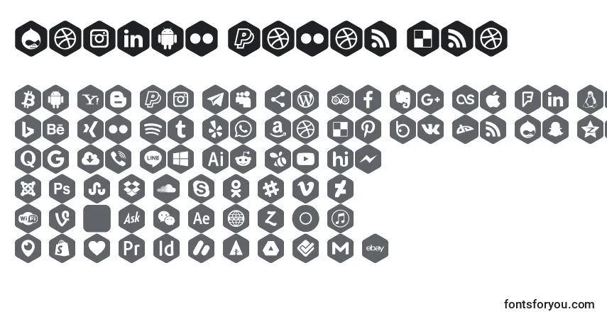 Schriftart Social Color Pro – Alphabet, Zahlen, spezielle Symbole