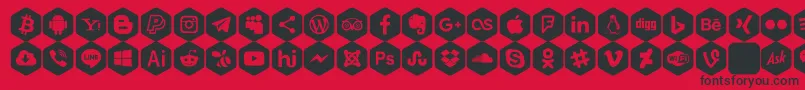 Social Color Pro Font – Black Fonts on Red Background