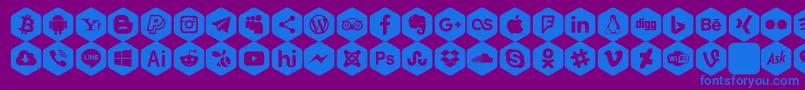 fuente Social Color Pro – Fuentes Azules Sobre Fondo Morado