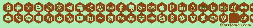 Social Color Pro Font – Brown Fonts on Green Background