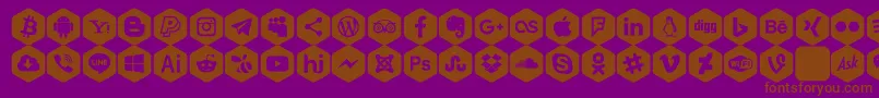 Fonte Social Color Pro – fontes marrons em um fundo roxo