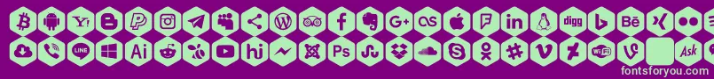 Social Color Pro Font – Green Fonts on Purple Background