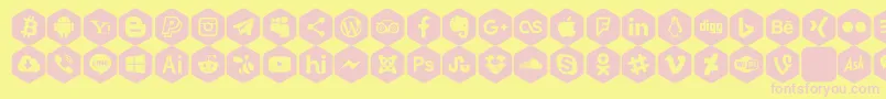 Social Color Pro-Schriftart – Rosa Schriften auf gelbem Hintergrund