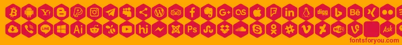 Social Color Pro Font – Red Fonts on Orange Background