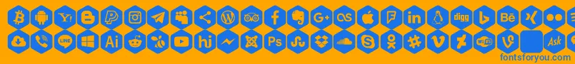 Шрифт Social Color Pro – синие шрифты на оранжевом фоне