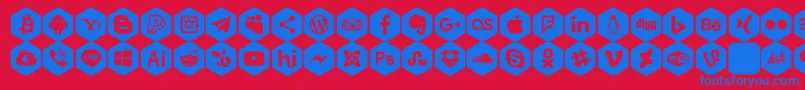 Social Color Pro Font – Blue Fonts on Red Background