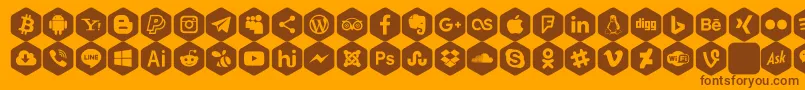 Fonte Social Color Pro – fontes marrons em um fundo laranja