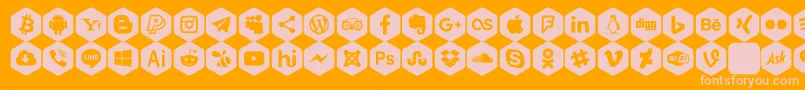 Social Color Pro Font – Pink Fonts on Orange Background