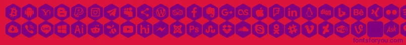 Social Color Pro Font – Purple Fonts on Red Background