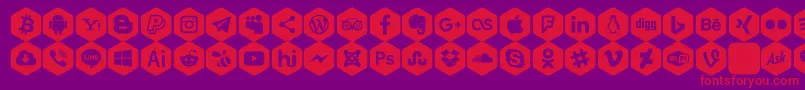 fuente Social Color Pro – Fuentes Rojas Sobre Fondo Morado