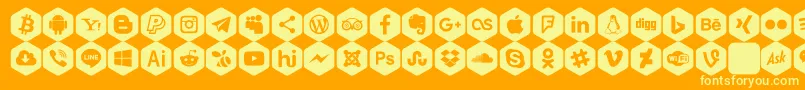 Social Color Pro Font – Yellow Fonts on Orange Background