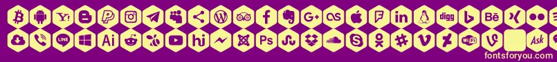 Police Social Color Pro – polices jaunes sur fond violet