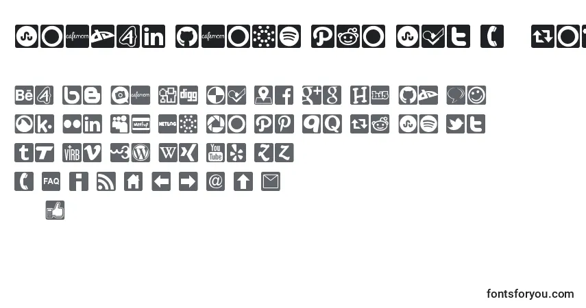 A fonte Social Icons Pro Set 1   Rounded – alfabeto, números, caracteres especiais