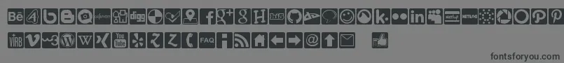 fuente Social Icons Pro Set 1   Rounded – Fuentes Negras Sobre Fondo Gris