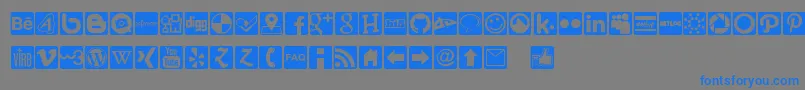 Social Icons Pro Set 1   Rounded-Schriftart – Blaue Schriften auf grauem Hintergrund