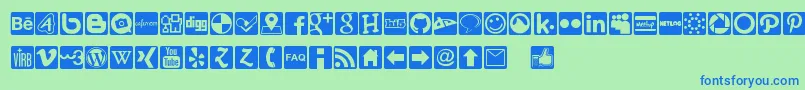 fuente Social Icons Pro Set 1   Rounded – Fuentes Azules Sobre Fondo Verde