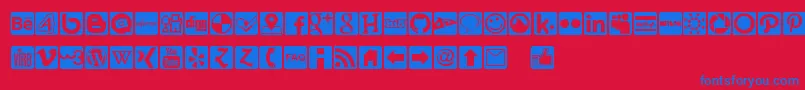 fuente Social Icons Pro Set 1   Rounded – Fuentes Azules Sobre Fondo Rojo