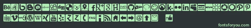 Social Icons Pro Set 1   Rounded Font – Green Fonts on Black Background