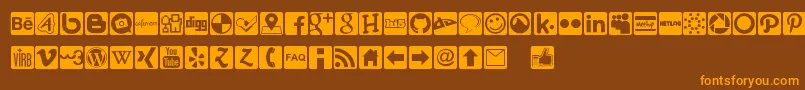 Social Icons Pro Set 1   Rounded-fontti – oranssit fontit ruskealla taustalla