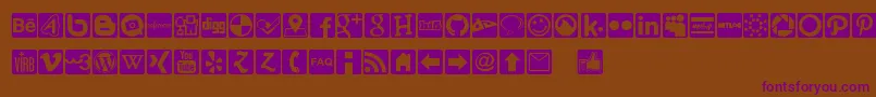 Social Icons Pro Set 1   Rounded Font – Purple Fonts on Brown Background