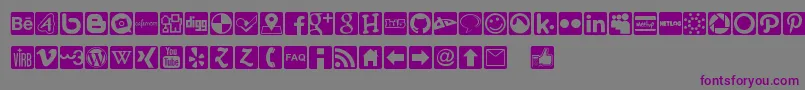 Fonte Social Icons Pro Set 1   Rounded – fontes roxas em um fundo cinza