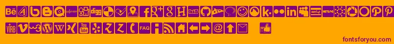 Fonte Social Icons Pro Set 1   Rounded – fontes roxas em um fundo laranja