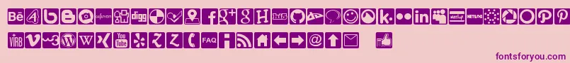 Social Icons Pro Set 1   Rounded Font – Purple Fonts on Pink Background