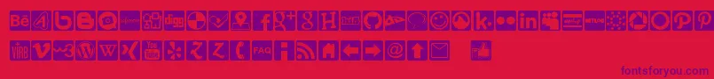 Social Icons Pro Set 1   Rounded Font – Purple Fonts on Red Background