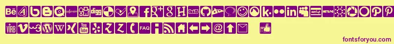 Social Icons Pro Set 1   Rounded Font – Purple Fonts on Yellow Background