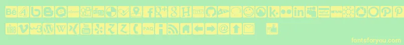 Social Icons Pro Set 1   Rounded-Schriftart – Gelbe Schriften auf grünem Hintergrund