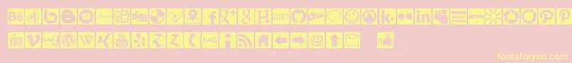 Social Icons Pro Set 1   Rounded Font – Yellow Fonts on Pink Background