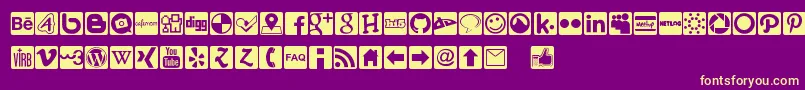 Social Icons Pro Set 1   Rounded-fontti – keltaiset fontit violetilla taustalla