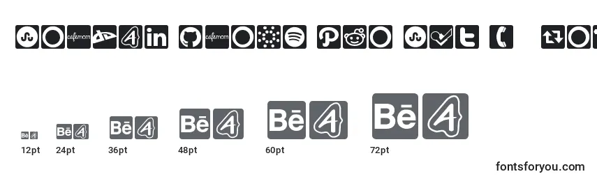 Größen der Schriftart Social Icons Pro Set 1   Rounded