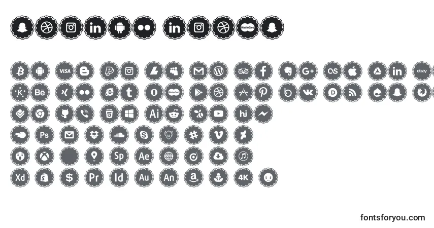 Czcionka Social icons – alfabet, cyfry, specjalne znaki