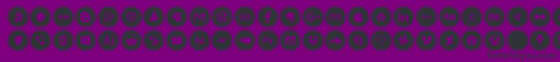 social icons Font – Black Fonts on Purple Background