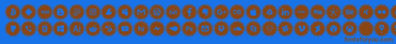 social icons Font – Brown Fonts on Blue Background