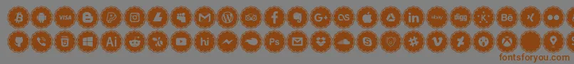 social icons-Schriftart – Braune Schriften auf grauem Hintergrund