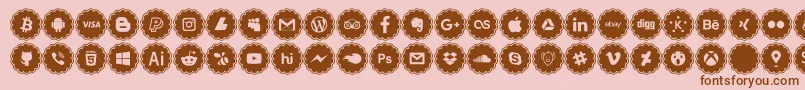 social icons Font – Brown Fonts on Pink Background