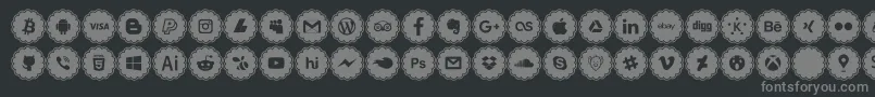 フォントsocial icons – 黒い背景に灰色の文字