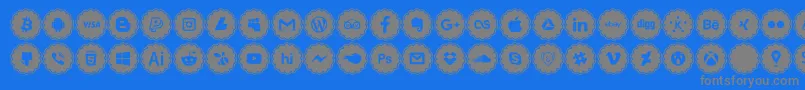 Police social icons – polices grises sur fond bleu