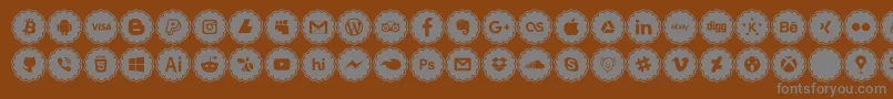 social icons-Schriftart – Graue Schriften auf braunem Hintergrund