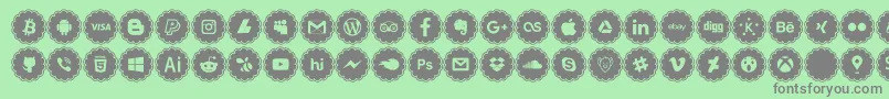 social icons-Schriftart – Graue Schriften auf grünem Hintergrund