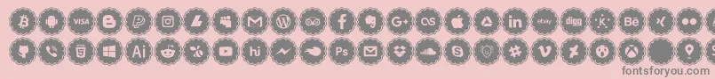 フォントsocial icons – ピンクの背景に灰色の文字