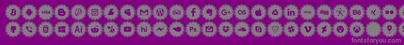 social icons Font – Gray Fonts on Purple Background