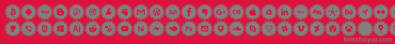 social icons Font – Gray Fonts on Red Background