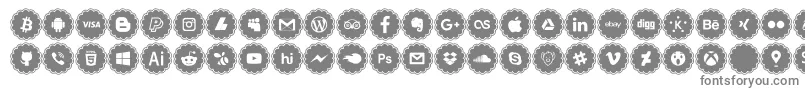 フォントsocial icons – 白い背景に灰色の文字